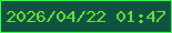 文字の大きさ：5、枠の色：3ef950、背景の色：0f523f、文字の色：68e53f 無料ブログパーツのブログ時計