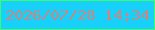 文字の大きさ：1、枠の色：3efb6a、背景の色：18d1fb、文字の色：cb8682 無料ブログパーツのブログ時計
