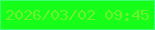 文字の大きさ：4、枠の色：3efc74、背景の色：16ff18、文字の色：6cf02f 無料ブログパーツのブログ時計