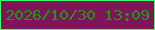 文字の大きさ：5、枠の色：3efe6c、背景の色：801459、文字の色：189918 無料ブログパーツのブログ時計