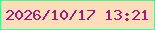 文字の大きさ：3、枠の色：3efe8e、背景の色：ffdcba、文字の色：a9187b 無料ブログパーツのブログ時計