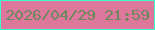 文字の大きさ：4、枠の色：3efece、背景の色：dd779c、文字の色：6d885c 無料ブログパーツのブログ時計