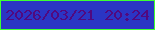 文字の大きさ：1、枠の色：3eff32、背景の色：2b35c4、文字の色：51097f 無料ブログパーツのブログ時計