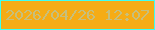 文字の大きさ：5、枠の色：3efff3、背景の色：f5ac16、文字の色：c7bf7c 無料ブログパーツのブログ時計