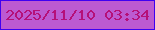 文字の大きさ：3、枠の色：3f00f1、背景の色：bc5ad1、文字の色：b51079 無料ブログパーツのブログ時計
