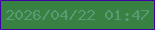 文字の大きさ：5、枠の色：3f02a3、背景の色：378242、文字の色：599a75 無料ブログパーツのブログ時計