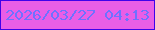 文字の大きさ：5、枠の色：3f02ea、背景の色：e95ee6、文字の色：6f71ff 無料ブログパーツのブログ時計
