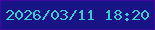 文字の大きさ：4、枠の色：3f079e、背景の色：181486、文字の色：3ac7ce 無料ブログパーツのブログ時計
