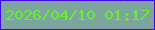 文字の大きさ：2、枠の色：3f07e5、背景の色：7ea49e、文字の色：65f22e 無料ブログパーツのブログ時計