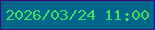 文字の大きさ：5、枠の色：3f087b、背景の色：02658c、文字の色：3fde65 無料ブログパーツのブログ時計