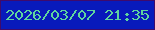 文字の大きさ：1、枠の色：3f0a6b、背景の色：081abb、文字の色：5fd59e 無料ブログパーツのブログ時計