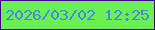 文字の大きさ：3、枠の色：3f0a7d、背景の色：6af055、文字の色：4987e7 無料ブログパーツのブログ時計