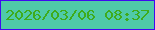 文字の大きさ：5、枠の色：3f0af0、背景の色：4fcaa8、文字の色：3eab1b 無料ブログパーツのブログ時計