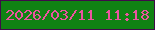 文字の大きさ：4、枠の色：3f0b49、背景の色：108213、文字の色：ec54a0 無料ブログパーツのブログ時計