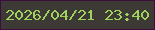 文字の大きさ：5、枠の色：3f0c40、背景の色：3d3a36、文字の色：a0d05d 無料ブログパーツのブログ時計