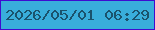 文字の大きさ：2、枠の色：3f0cd0、背景の色：39aedb、文字の色：1a536d 無料ブログパーツのブログ時計