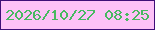 文字の大きさ：5、枠の色：3f0e78、背景の色：fdc1f7、文字の色：48b961 無料ブログパーツのブログ時計