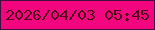 文字の大きさ：1、枠の色：3f103e、背景の色：f40580、文字の色：4e0216 無料ブログパーツのブログ時計