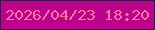 文字の大きさ：3、枠の色：3f114d、背景の色：bc038b、文字の色：f377a0 無料ブログパーツのブログ時計