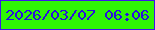 文字の大きさ：1、枠の色：3f13eb、背景の色：2ff504、文字の色：290fde 無料ブログパーツのブログ時計