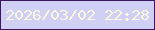 文字の大きさ：3、枠の色：3f1463、背景の色：cfd0f4、文字の色：faf7e1 無料ブログパーツのブログ時計
