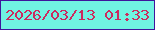 文字の大きさ：4、枠の色：3f159c、背景の色：70f3e2、文字の色：cc2a5e 無料ブログパーツのブログ時計