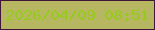 文字の大きさ：5、枠の色：3f1639、背景の色：b7b761、文字の色：95cb1b 無料ブログパーツのブログ時計