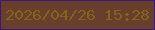 文字の大きさ：4、枠の色：3f167b、背景の色：683e2d、文字の色：82641d 無料ブログパーツのブログ時計