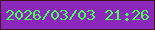 文字の大きさ：2、枠の色：3f1722、背景の色：8c27bb、文字の色：46ff55 無料ブログパーツのブログ時計