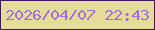 文字の大きさ：1、枠の色：3f175f、背景の色：e4dc98、文字の色：a072d9 無料ブログパーツのブログ時計