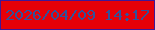 文字の大きさ：2、枠の色：3f1897、背景の色：e60008、文字の色：31529a 無料ブログパーツのブログ時計