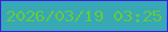 文字の大きさ：1、枠の色：3f1add、背景の色：36a8b6、文字の色：67c93f 無料ブログパーツのブログ時計