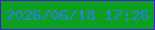 文字の大きさ：5、枠の色：3f1bd3、背景の色：0d9f20、文字の色：2c7de8 無料ブログパーツのブログ時計