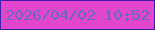 文字の大きさ：5、枠の色：3f1caf、背景の色：e146cc、文字の色：676abe 無料ブログパーツのブログ時計