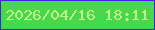 文字の大きさ：4、枠の色：3f1fe4、背景の色：4ad84a、文字の色：bff290 無料ブログパーツのブログ時計