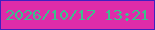 文字の大きさ：3、枠の色：3f20c0、背景の色：de2ca9、文字の色：3cc08d 無料ブログパーツのブログ時計