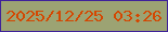 文字の大きさ：1、枠の色：3f229a、背景の色：9ca373、文字の色：d44701 無料ブログパーツのブログ時計
