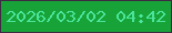 文字の大きさ：5、枠の色：3f2a44、背景の色：18a339、文字の色：49e59a 無料ブログパーツのブログ時計