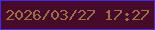 文字の大きさ：3、枠の色：3f2bf6、背景の色：470a28、文字の色：98704a 無料ブログパーツのブログ時計