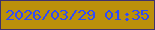 文字の大きさ：4、枠の色：3f316d、背景の色：bb900b、文字の色：304bf7 無料ブログパーツのブログ時計