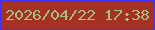 文字の大きさ：5、枠の色：3f31f9、背景の色：a53125、文字の色：a5be83 無料ブログパーツのブログ時計