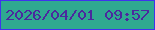 文字の大きさ：4、枠の色：3f33ed、背景の色：2fa990、文字の色：4b289e 無料ブログパーツのブログ時計