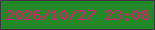 文字の大きさ：5、枠の色：3f3445、背景の色：228726、文字の色：e81574 無料ブログパーツのブログ時計