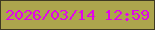 文字の大きさ：2、枠の色：3f3a22、背景の色：aca54d、文字の色：e204eb 無料ブログパーツのブログ時計