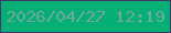 文字の大きさ：5、枠の色：3f3a69、背景の色：04af76、文字の色：71a79f 無料ブログパーツのブログ時計