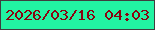 文字の大きさ：5、枠の色：3f3d3e、背景の色：22f3a2、文字の色：8a0310 無料ブログパーツのブログ時計