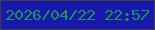 文字の大きさ：4、枠の色：3f4042、背景の色：1819aa、文字の色：1e915c 無料ブログパーツのブログ時計