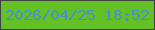 文字の大きさ：4、枠の色：3f4140、背景の色：64c125、文字の色：4691c8 無料ブログパーツのブログ時計