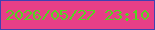 文字の大きさ：2、枠の色：3f41b2、背景の色：e73f87、文字の色：55d321 無料ブログパーツのブログ時計