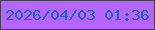 文字の大きさ：4、枠の色：3f4249、背景の色：b564fe、文字の色：2462b9 無料ブログパーツのブログ時計